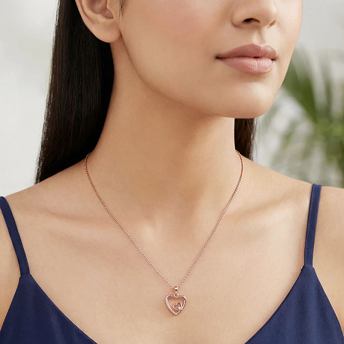 Rose Gold Rose Harmony Pendant With Link Chain - Image 3