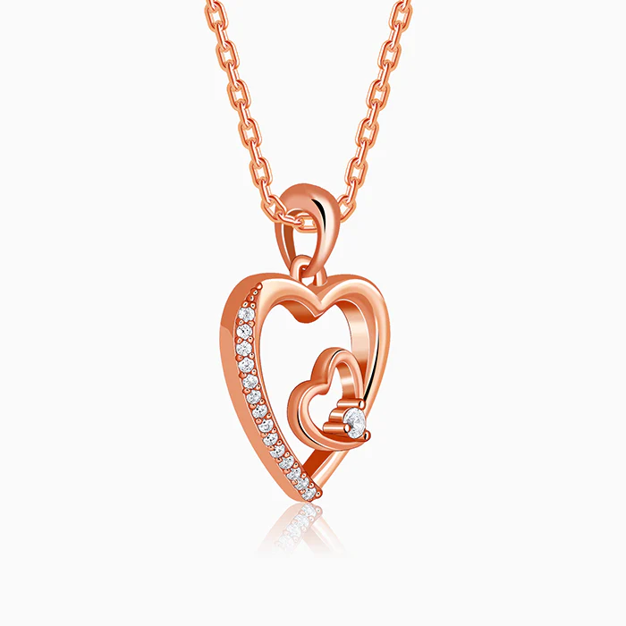 Rose Gold Rose Harmony Pendant With Link Chain - Image 4