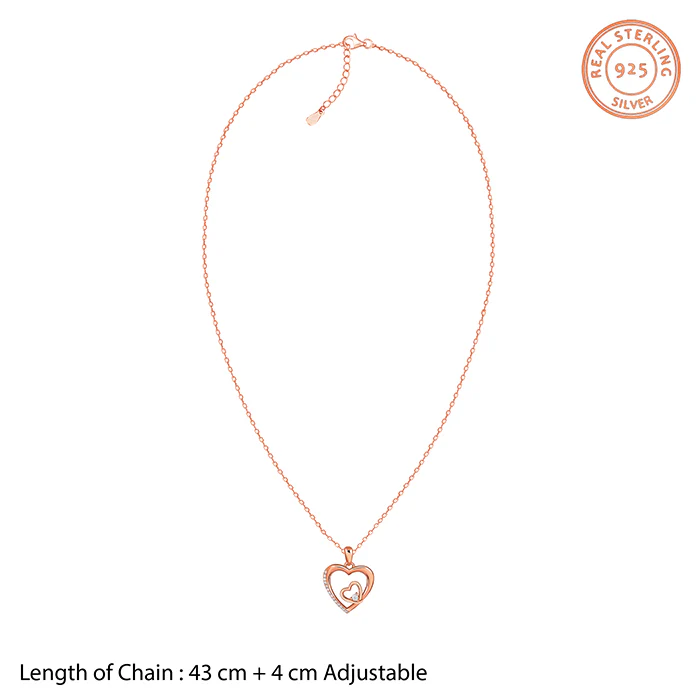 Rose Gold Rose Harmony Pendant With Link Chain - Image 6
