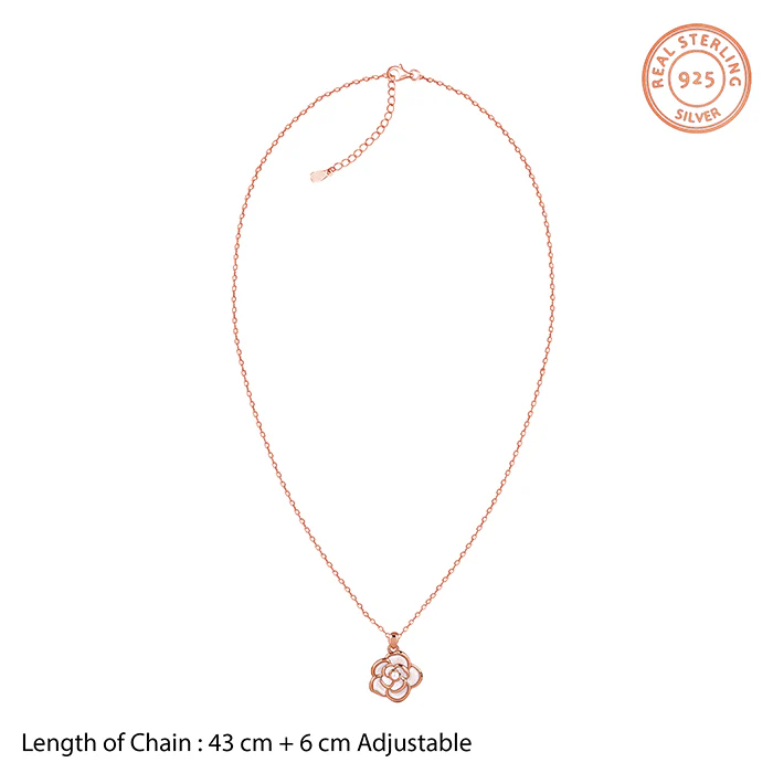 Rose Gold Roselina Pendant With Link Chain - Image 5