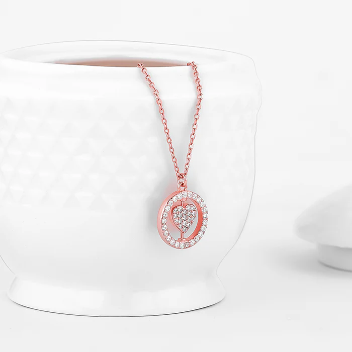 Rose Gold Rotatable My Happy Place Pendant With Link Chain - Image 4