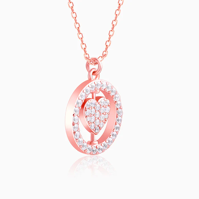 Rose Gold Rotatable You Complete Me Pendant With Link Chain - Image 6