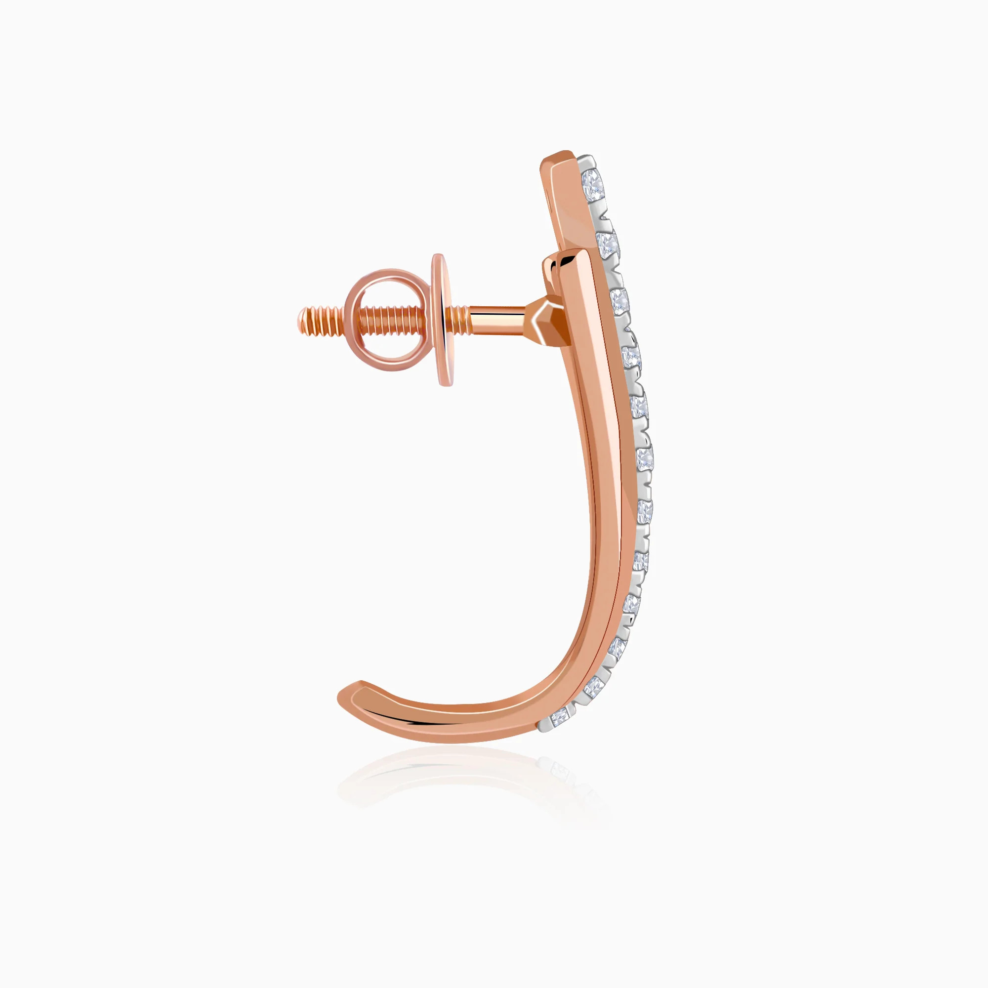 Rose Gold Saga Lab Grown Diamond Earrings - Image 5