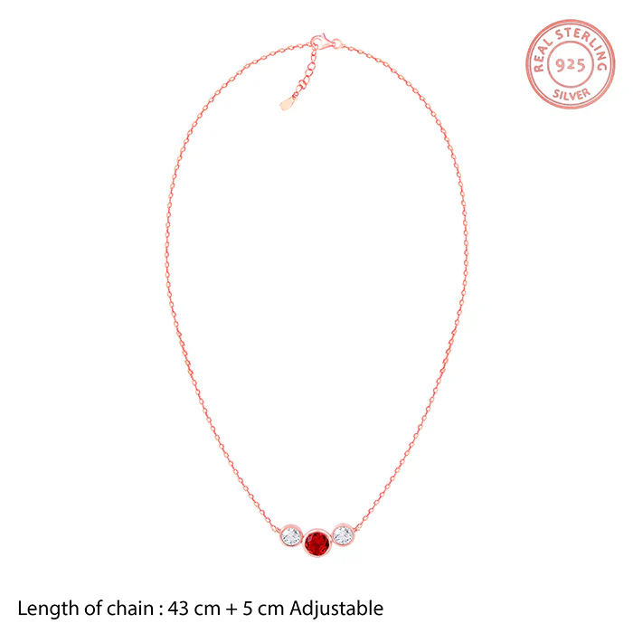 Rose Gold Scarlet Trio Necklace - Image 5