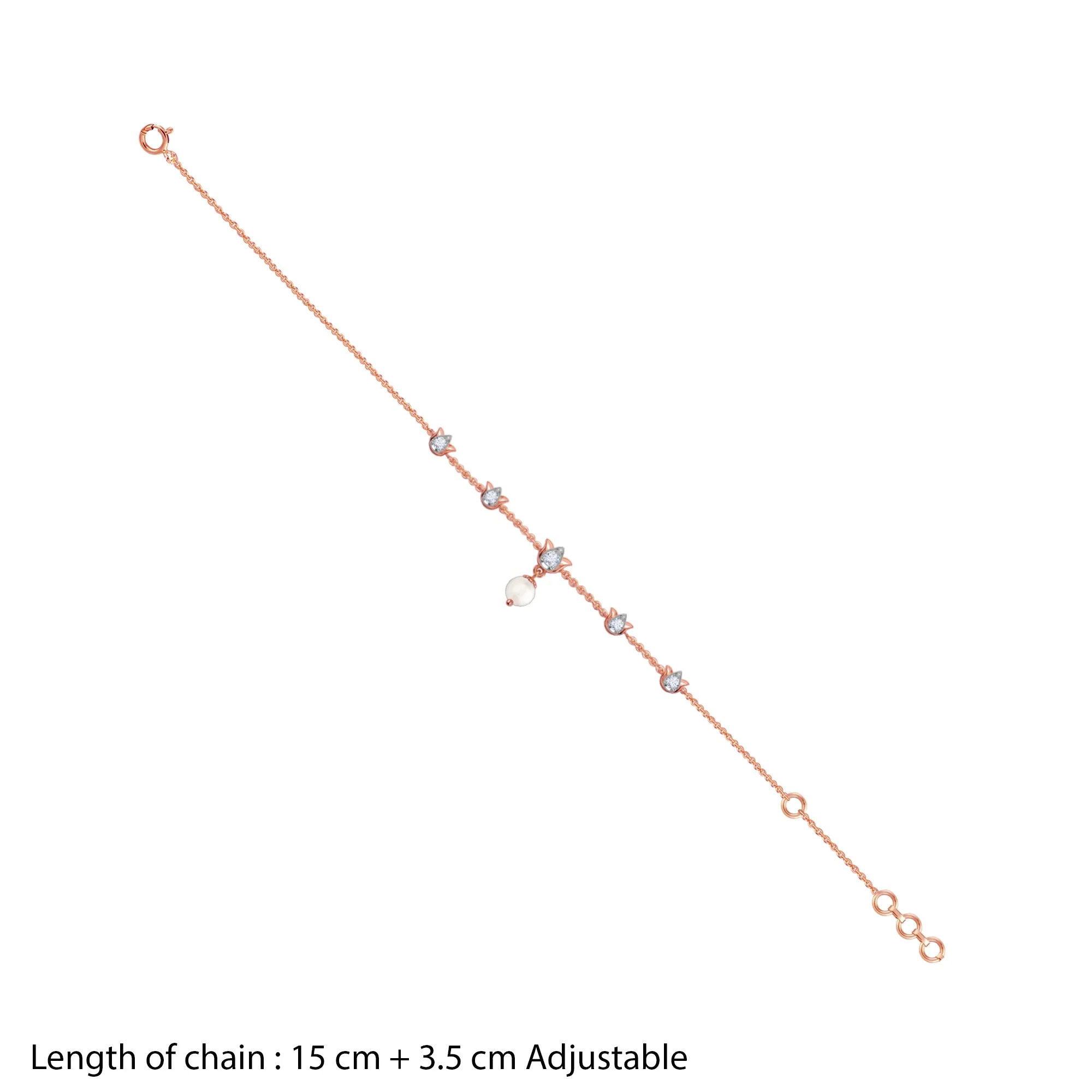 Rose Gold Seren Lotus Lab Grown Diamond Bracelet - Image 5