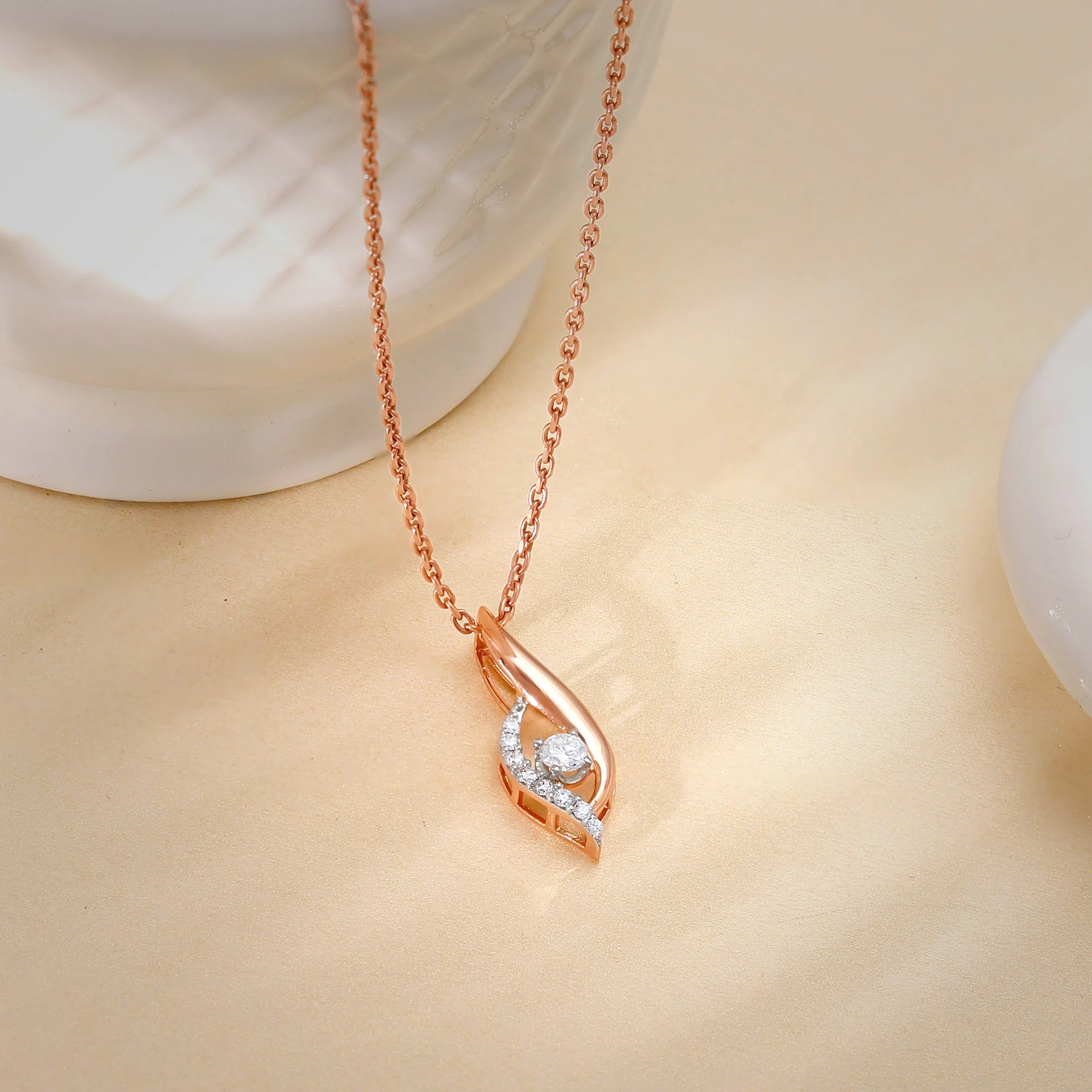 Rose Gold  Serenade Diamond Pendant - Image 2