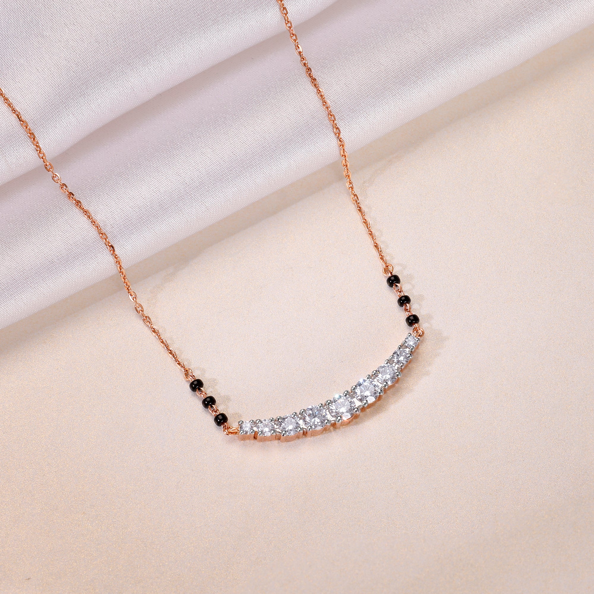 Rose Gold Shilpa Lab Grown Diamond Mangalsutra - Image 2