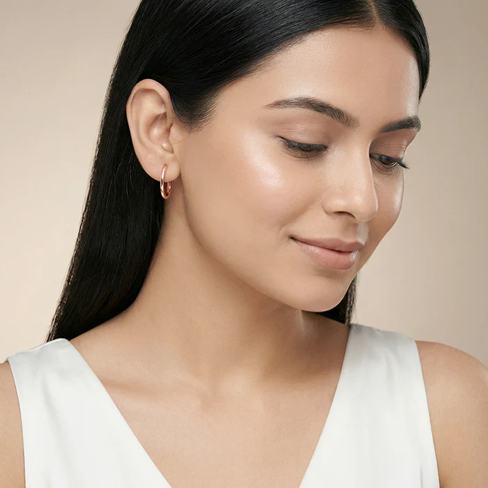 Rose Gold Shine Hoops - Image 3