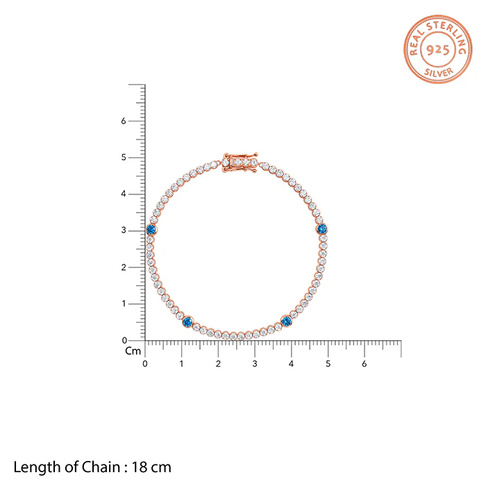 Rose Gold Shiney Tennis Bracelet (Size 18 cm) - Image 4