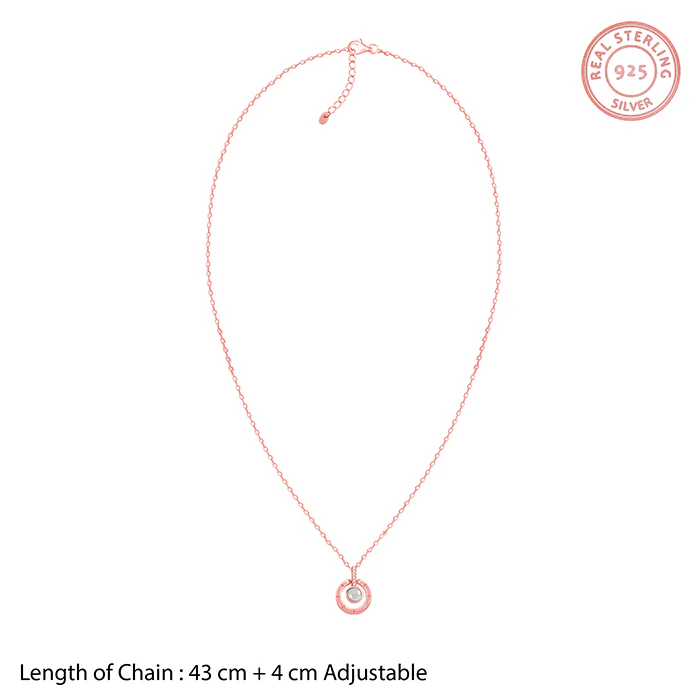 Rose Gold A 100 I Love You Pendant With Link Chain - Image 7