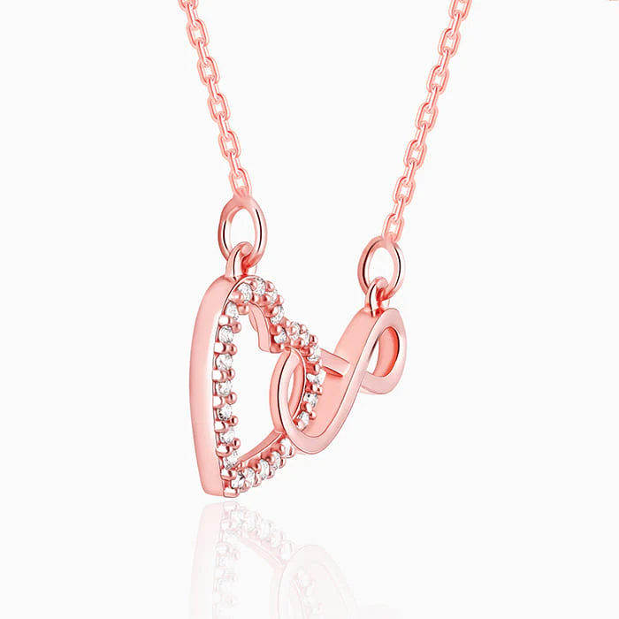 Rose Gold Sparkling Infinity Necklace - Image 5