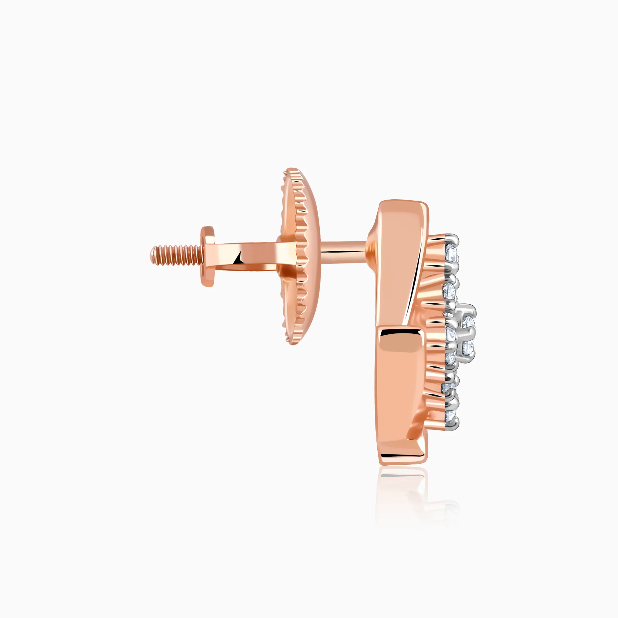 Rose Gold Sparkling Square Lab Grown Diamond Earrings - Image 5