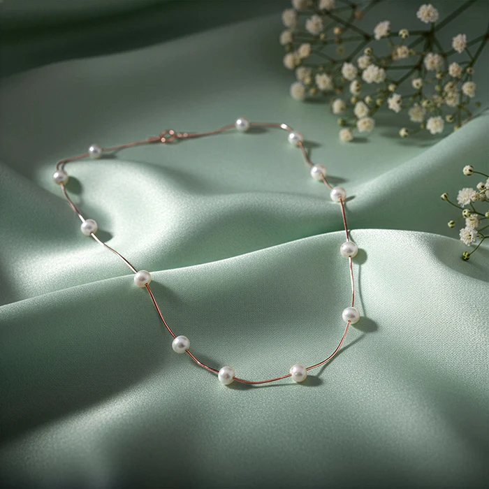 Rose Gold Splendid Pearl Necklace - Image 2