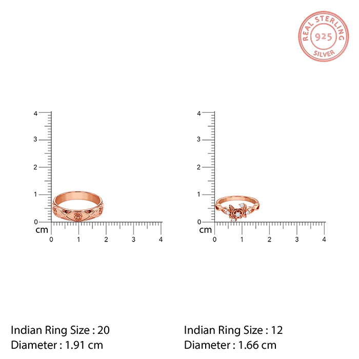 Rose Gold Spring Floral Couple Rings - Image 4