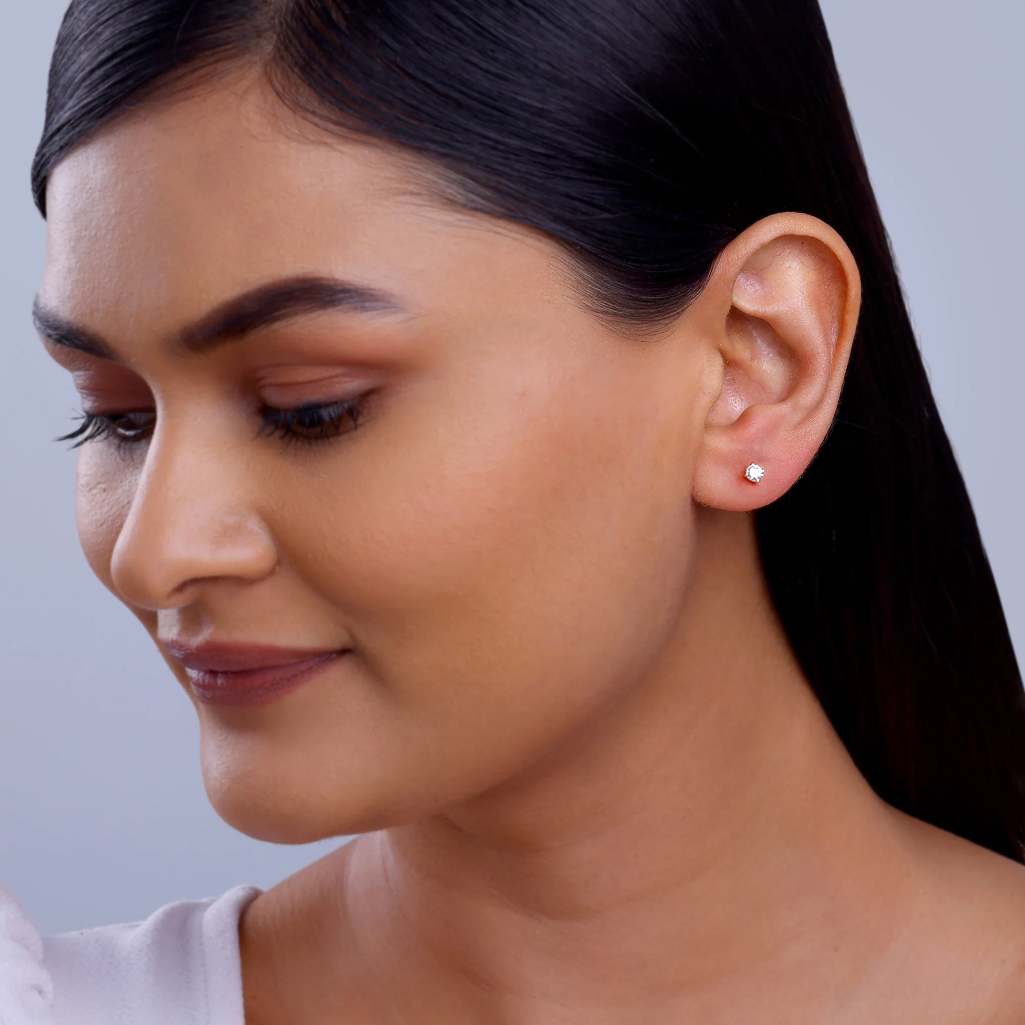 Rose Gold Spring Halo Lab Grown Diamond Earrings - Image 6
