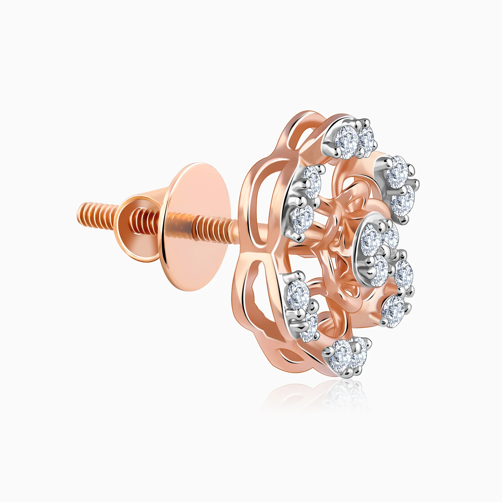 Rose Gold Stately Diamond Earrings - Image 4