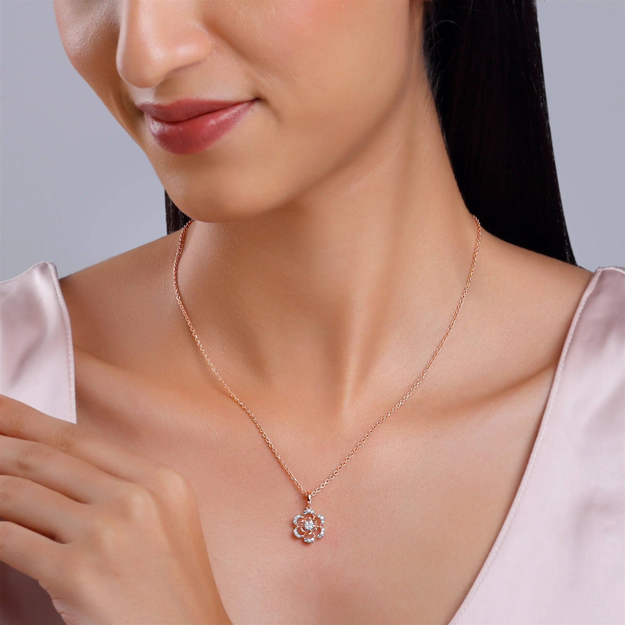 Rose Gold Stately Diamond Pendant - Image 3