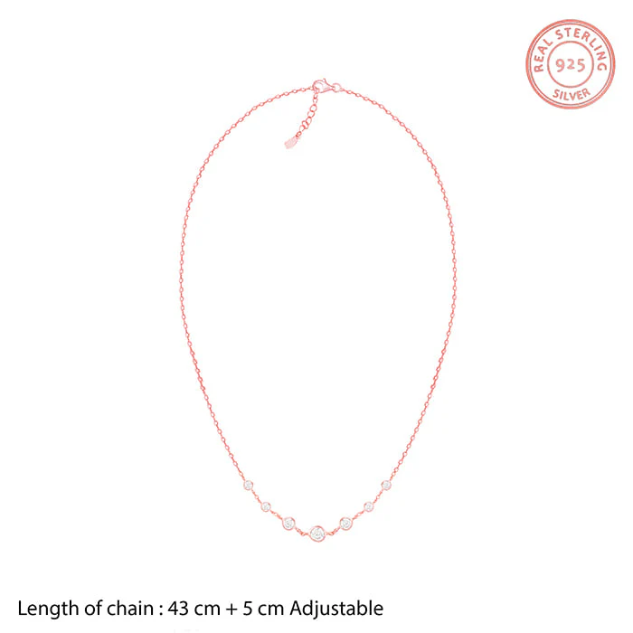 Rose Gold Stoned Necklace - Image 4