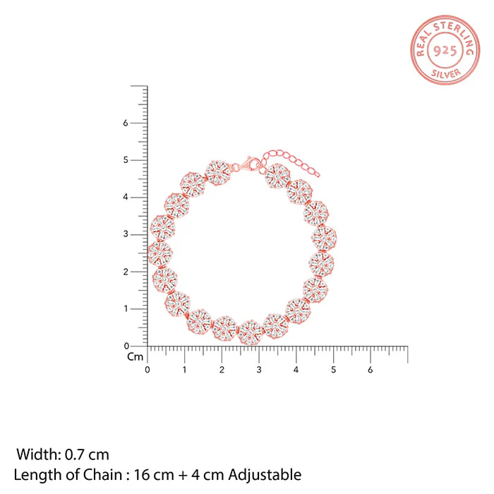 Anushka Sharma Rose Gold Studded Flower Bracelet - Image 4