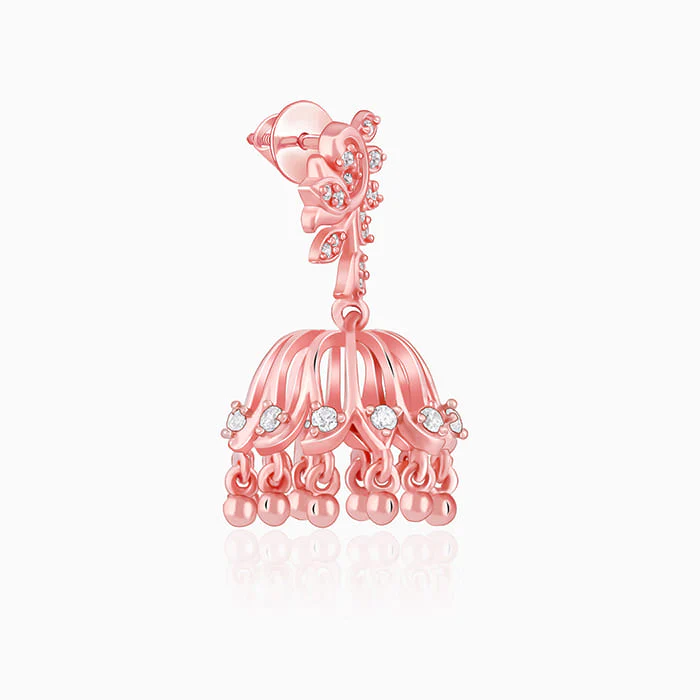 Rose Gold Sundar Mor Jhumki - Image 4