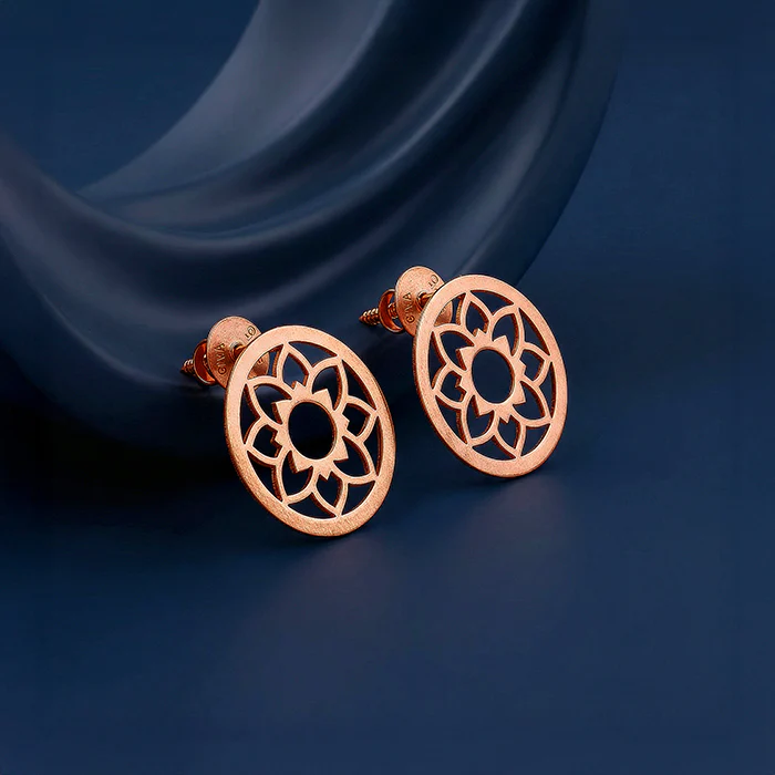 Rose Gold Sunpetal Filigree Earrings - Image 2