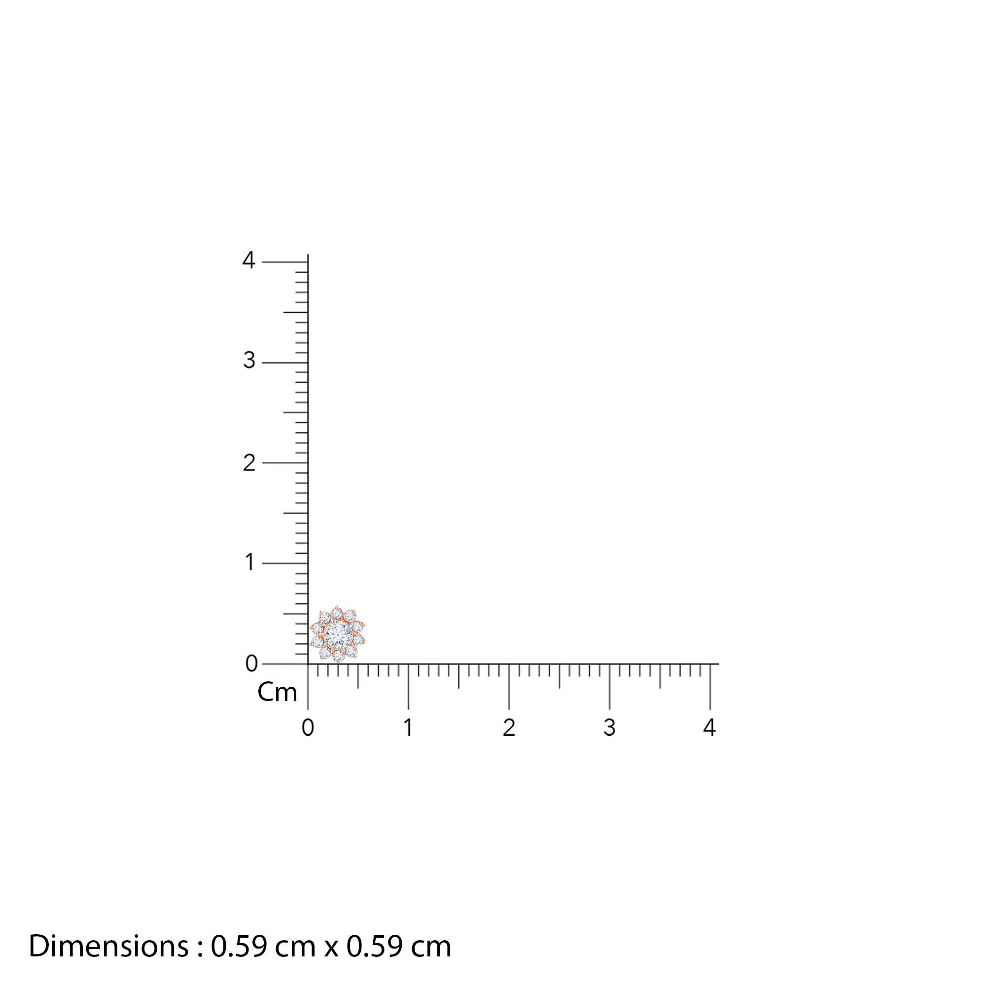 Rose Gold Sunstar Lab Grown Diamond Nose Pin - Image 6