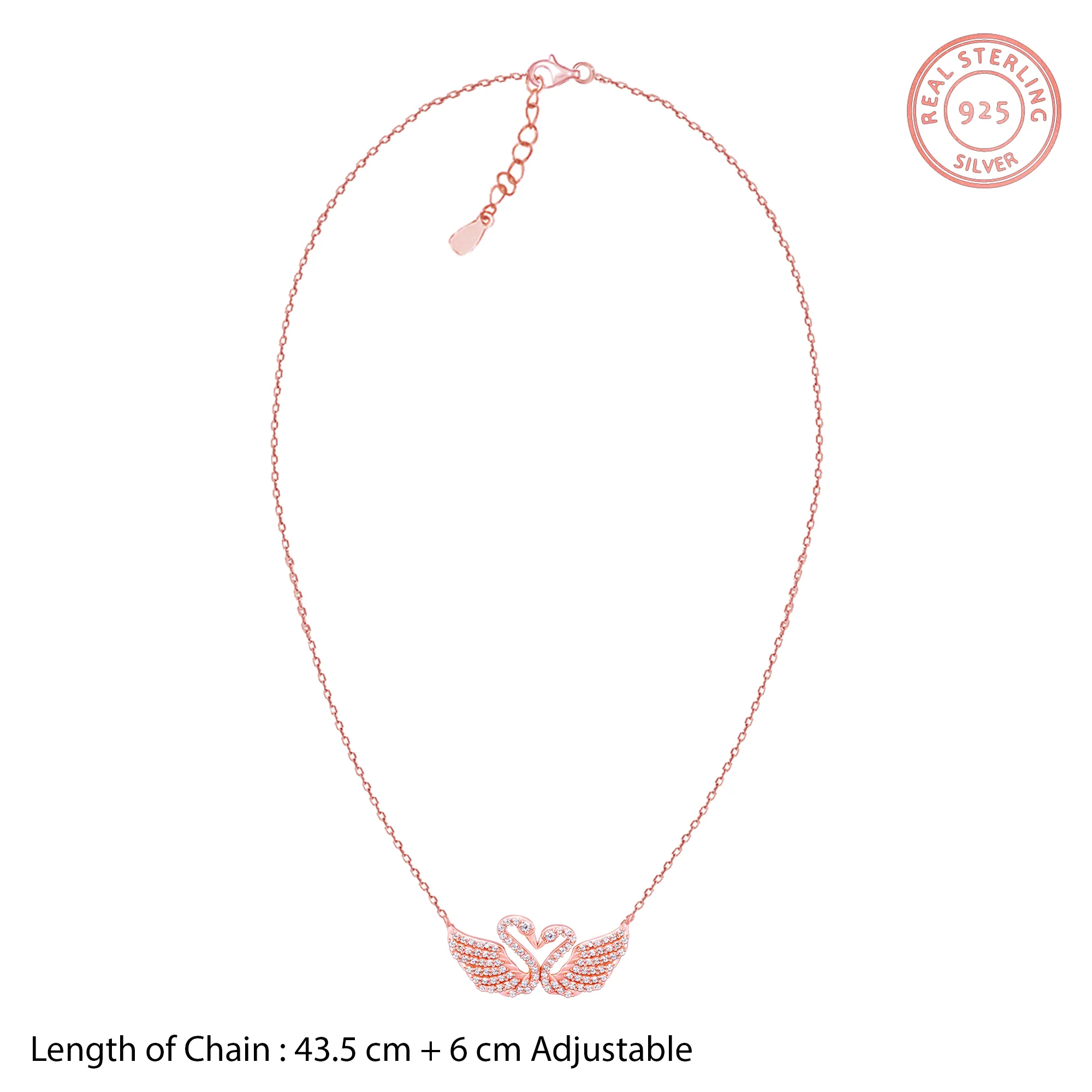 Rose Gold Swan Love Necklace - Image 5