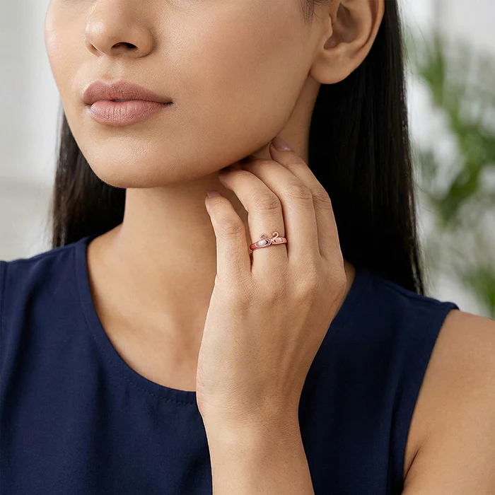 Rose Gold Swan Ring - Image 3