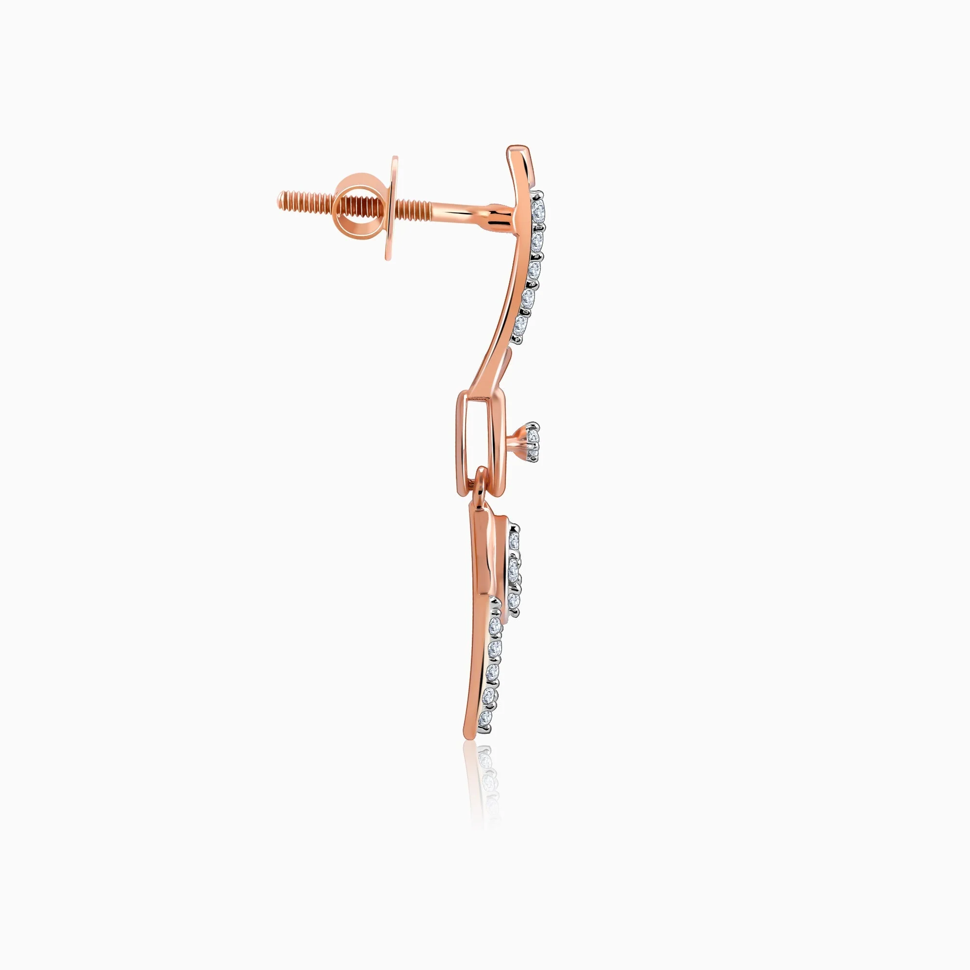 Rose Gold Swanky Diamond Earrings - Image 5