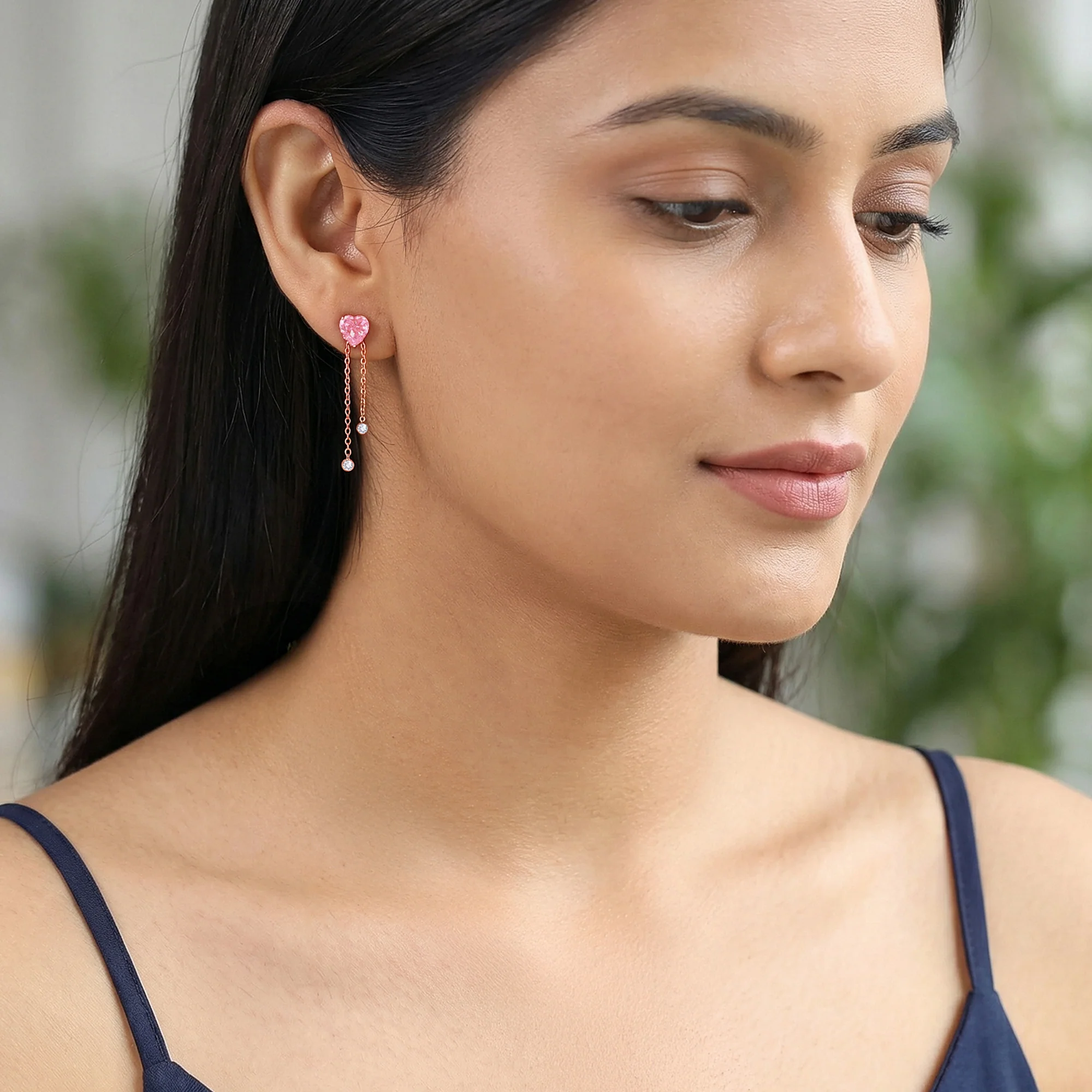 Rose Gold Sweet Reverie Dangler Earrings - Image 3