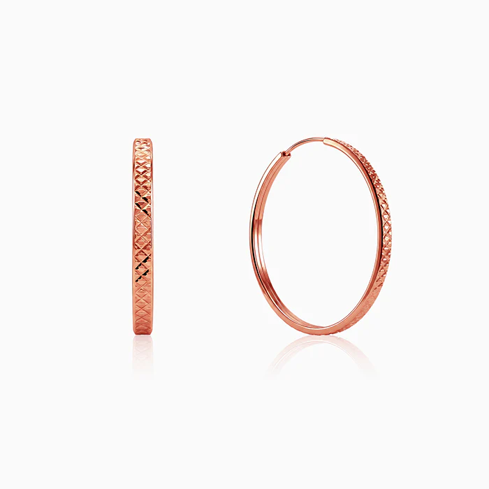 Rose Gold Texture Loop Hoops