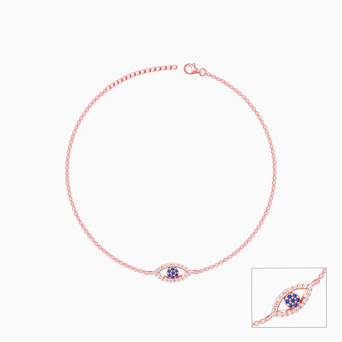Rose Gold The Evil Eye Anklet - Image 4