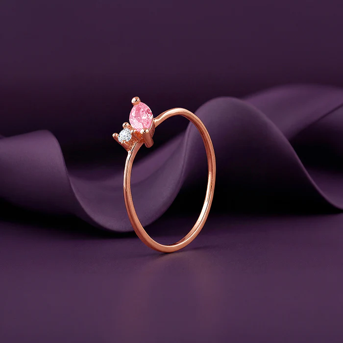 Rose Gold Toi et Moi Ring (Size 12) - Image 2