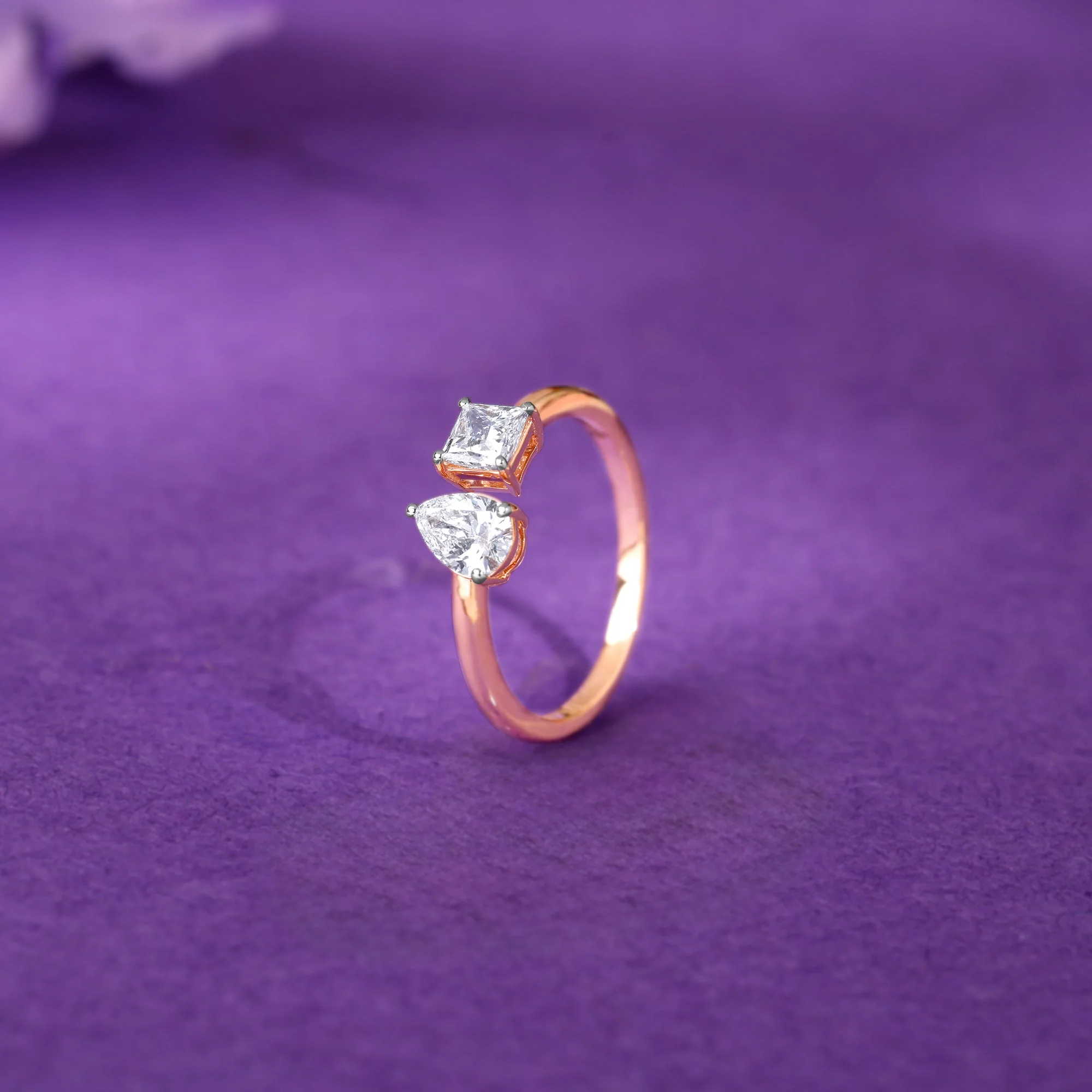 Rose Gold Toi Moi Solitaire Lab Grown Diamond Ring - Image 2