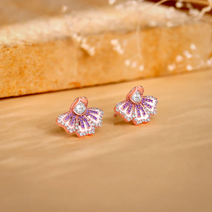 Rose Gold Eyebright Beauty Earrings - Image 2