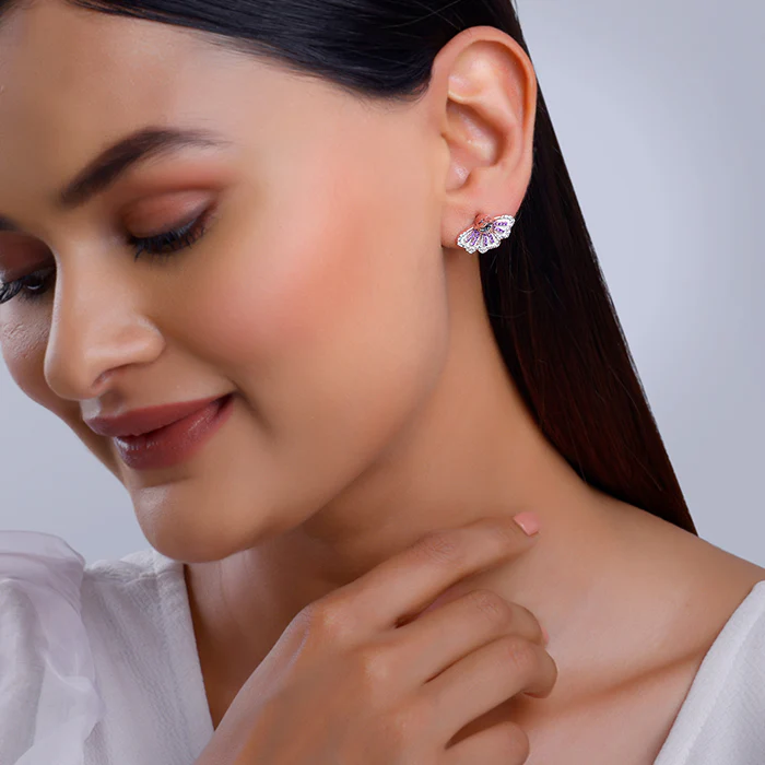 Rose Gold Eyebright Beauty Earrings - Image 3