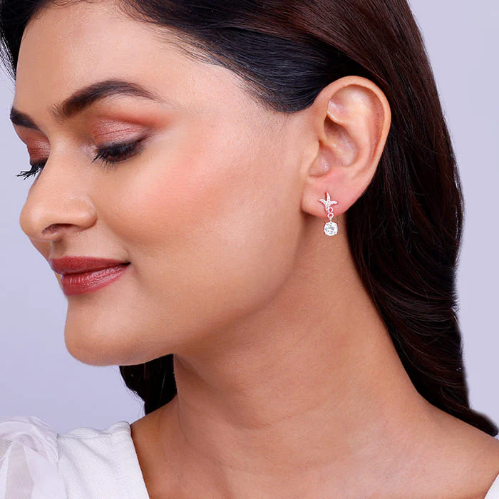 Rose Gold Twigs of Twinkle Earrings - Image 3