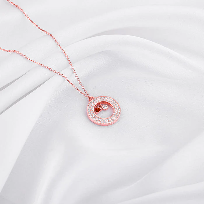Rose Gold Two Hearts Becoming One Pendant With Link Chain - Image 3