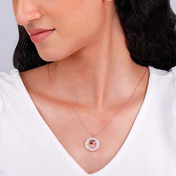 Rose Gold Two Hearts Becoming One Pendant With Link Chain - Image 5