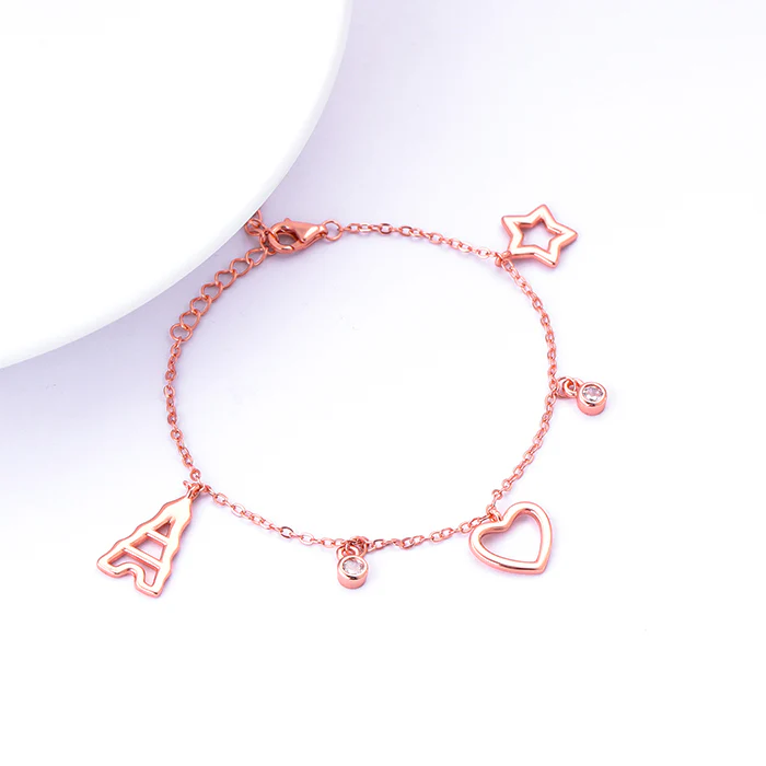 Rose Gold Valentine's Charm Bracelet - Image 2