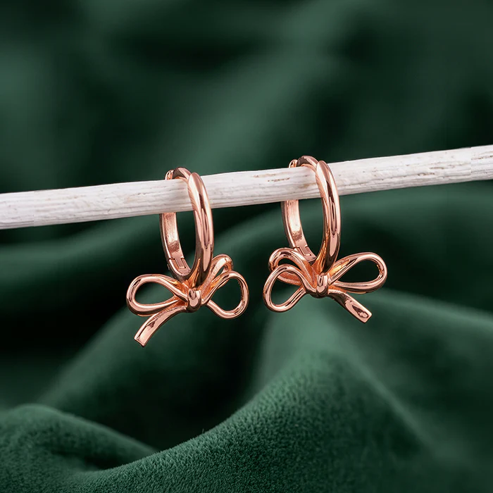 Rose Gold Velora Hoop Earrings - Image 2