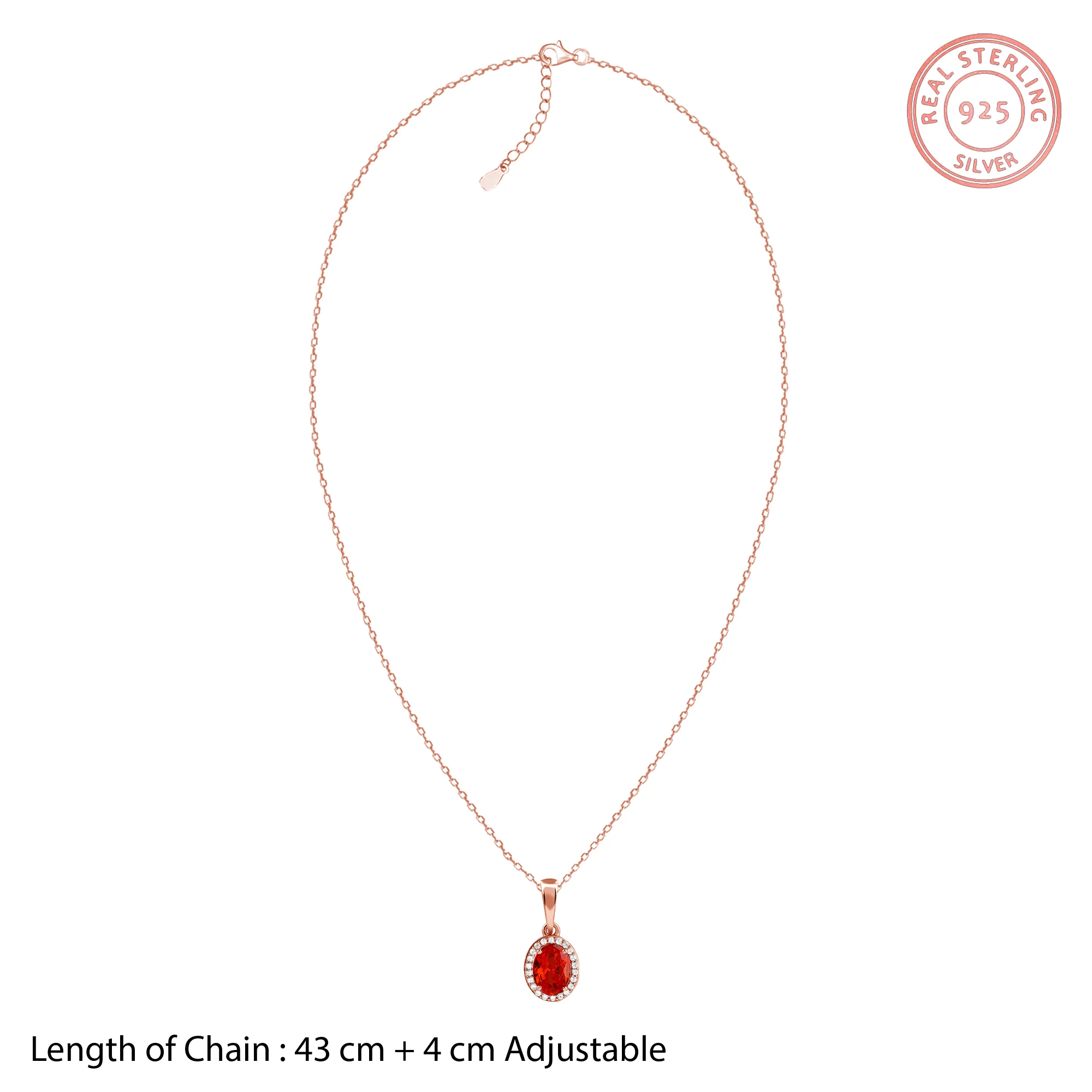 Rose Gold Vidhatri Pendant With Link Chain - Image 5