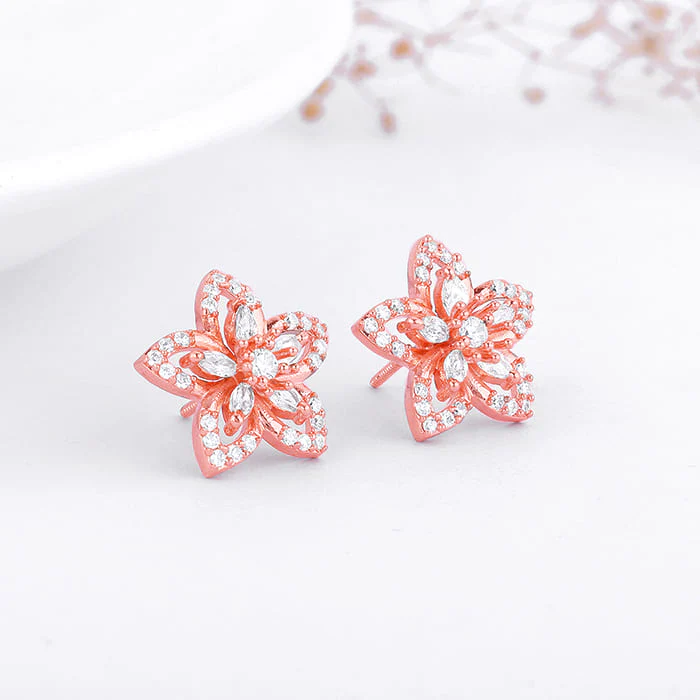 Rose Gold Viola Earrings - Image 2