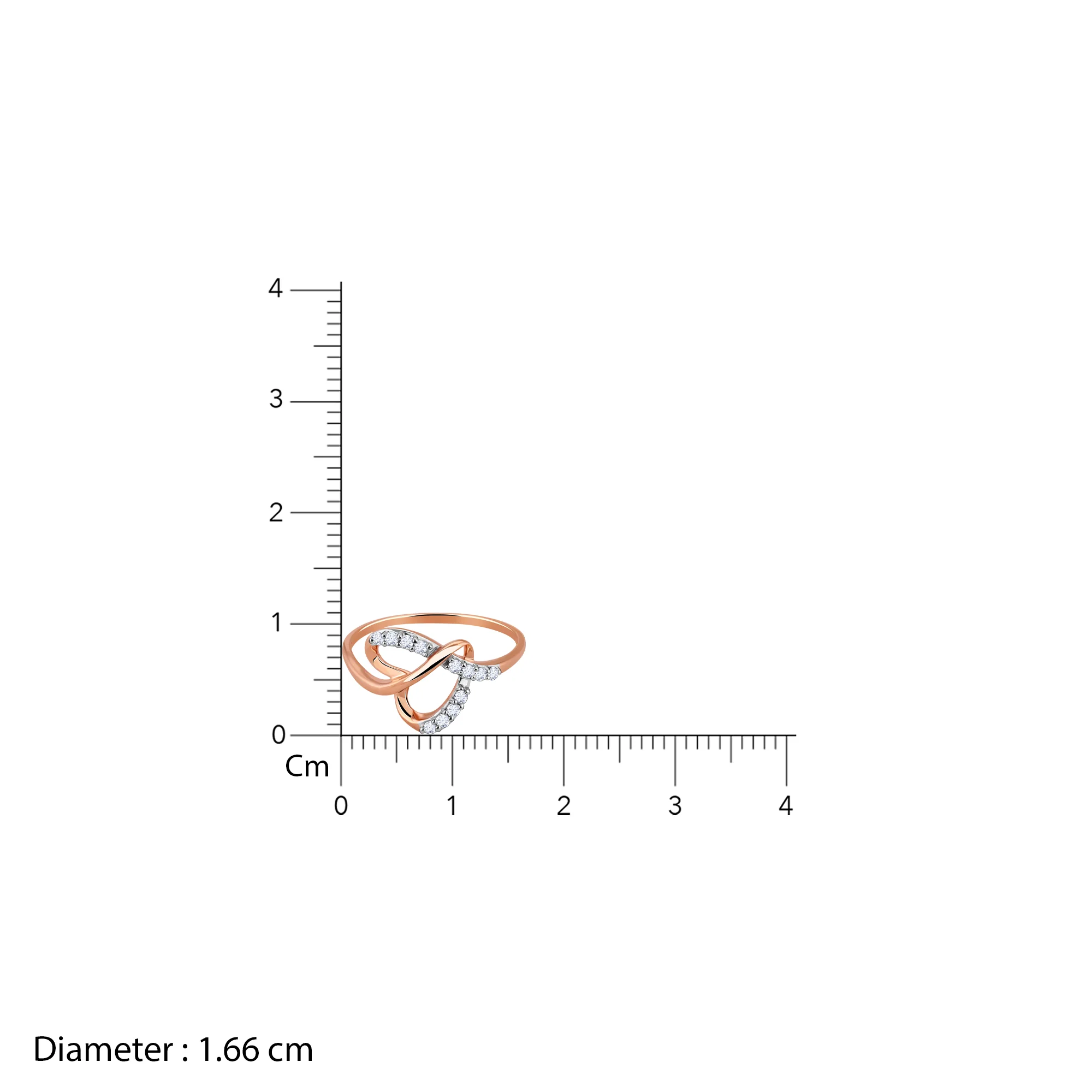 Rose Gold Warped Diamond Ring - Image 6