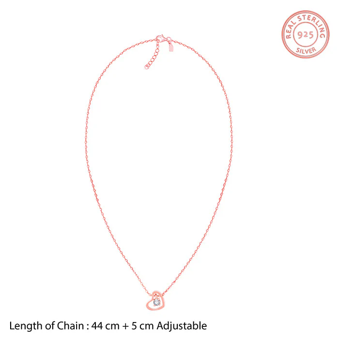 Rose Gold Whole Heart Necklace - Image 5