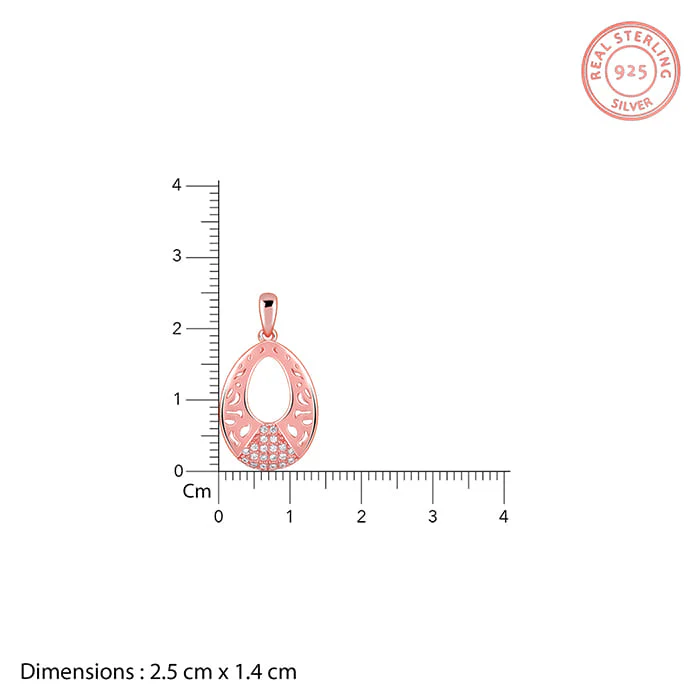 Rose Gold Wonderful Drop Pendant With Link Chain - Image 5