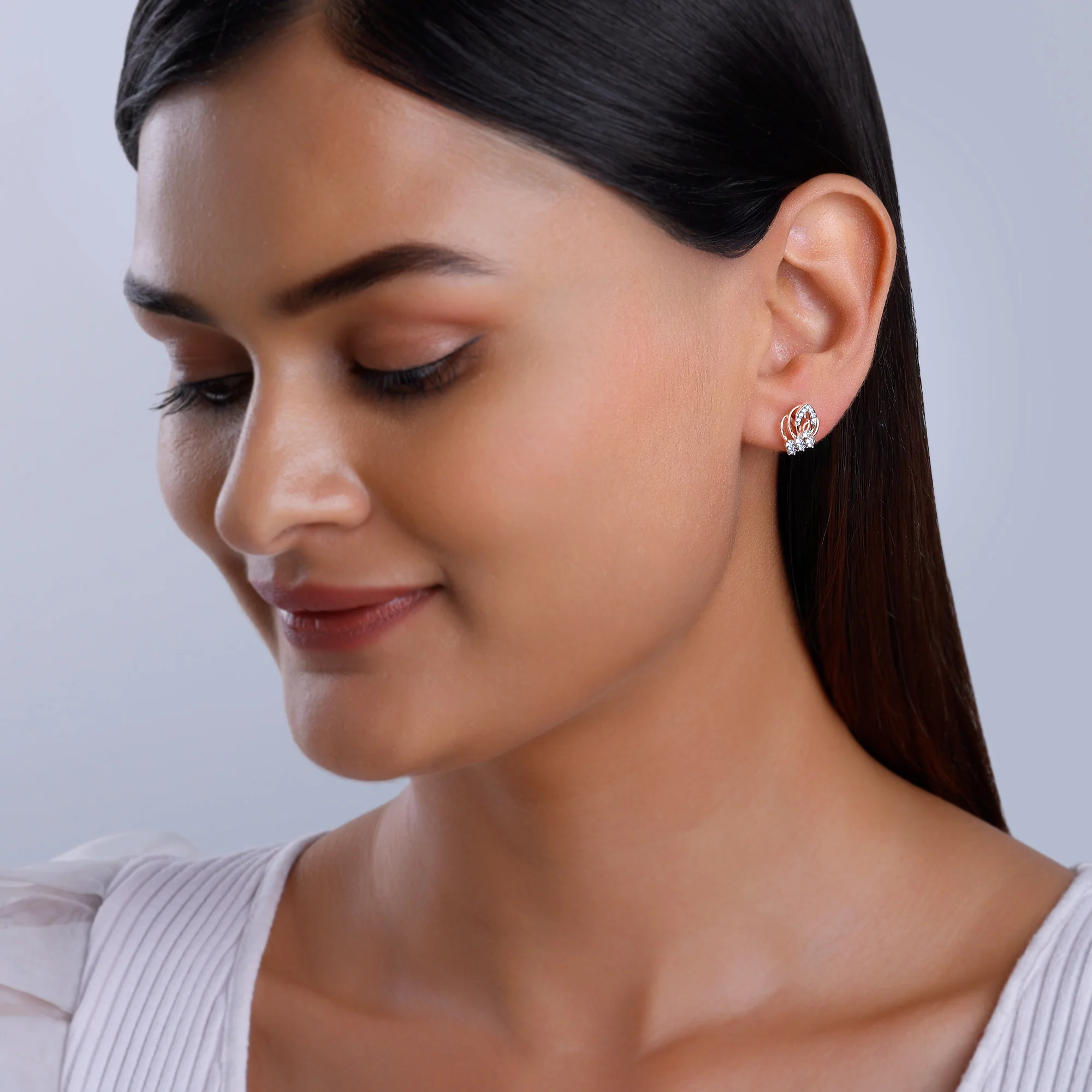Rose Gold Wonderful Whimsy Diamond Earrings - Image 3