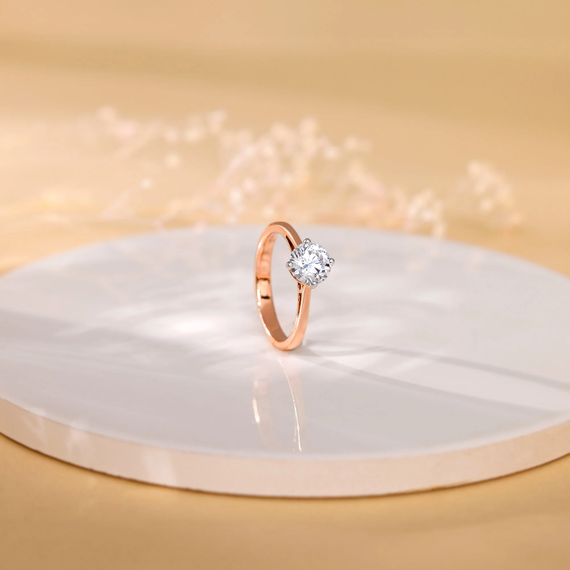 Rose Gold Yolo Solitaire Lab Grown Diamond Ring - Image 2