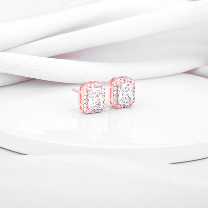 Rose Gold Zircon Heartfelt Shine Earrings - Image 2