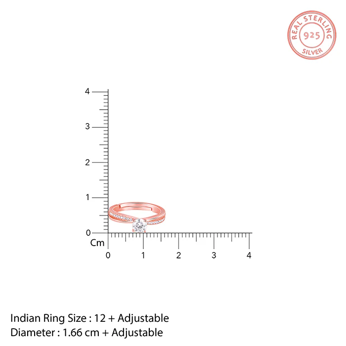 Rose Gold Zircon Layered Ring - Image 5